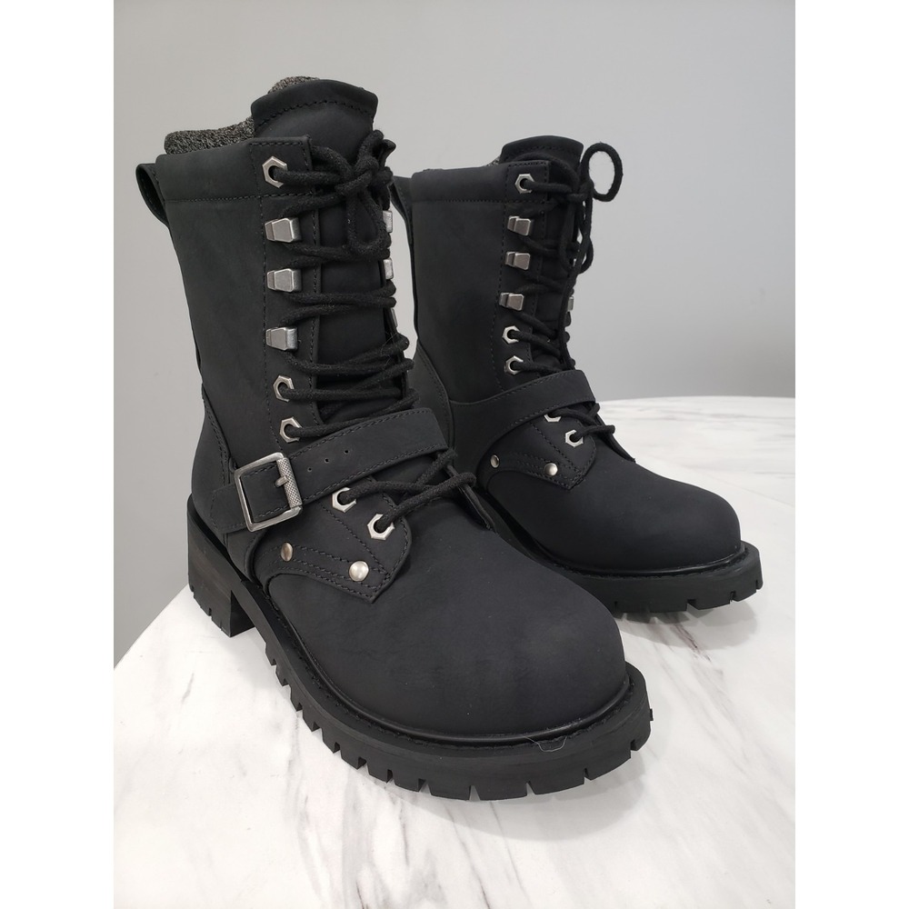 NEW SZ 7 Darker Wavs combat moto moto biker gothic boots punk OUTRO CADET BUCKLE - Picture 5 of 9